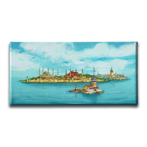 Istanbul Panoramik Kanvas Tablo
