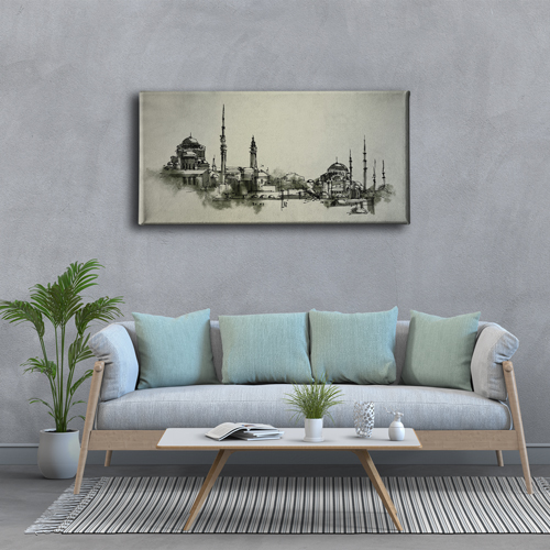 Istanbul Panoramik Kanvas Tablo