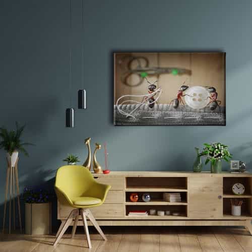 9473_2 Penguen Kanvas Tablo