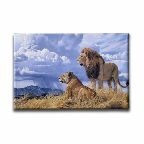 Aslan -kaplan Kanvas Tablo