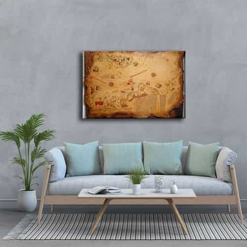 9637_3 Piri Reis Haritasi Canvas Tablo