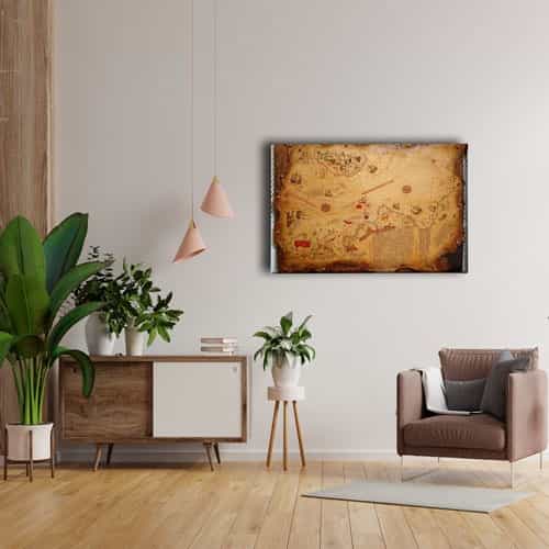 9637_4 Piri Reis Haritasi Canvas Tablo