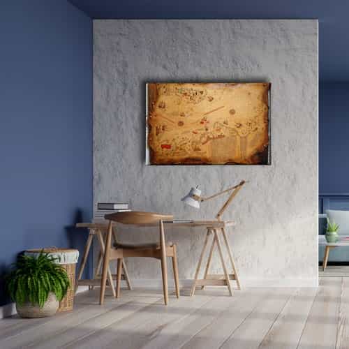 9637_5 Piri Reis Haritasi Canvas Tablo