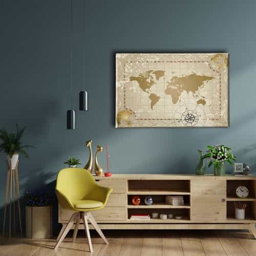 Dunya Haritasi Canvas Tablo