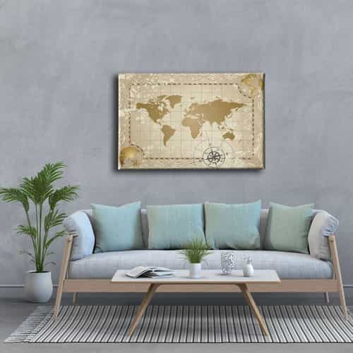 Dunya Haritasi Canvas Tablo