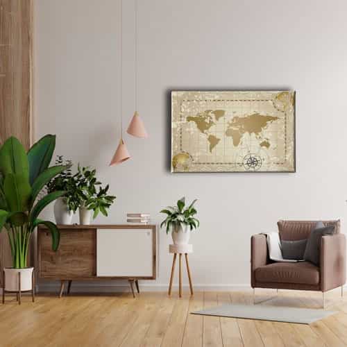 Dunya Haritasi Canvas Tablo