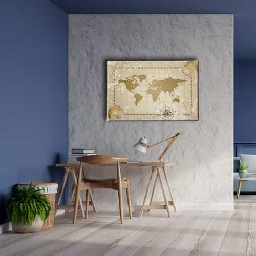 Dunya Haritasi Canvas Tablo
