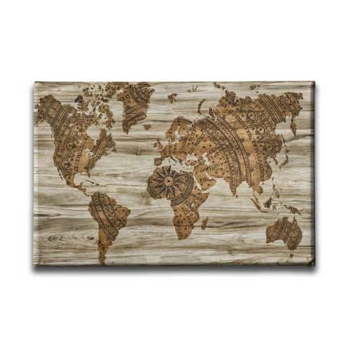 9639_1 Eski Harita Canvas Tablo