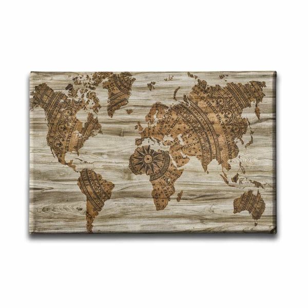 9639_1 Eski Harita Canvas Tablo
