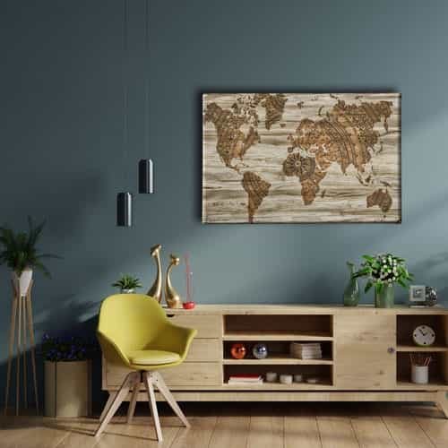 9639_2 Eski Harita Canvas Tablo