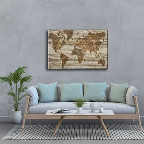 9639_3 Eski Harita Canvas Tablo