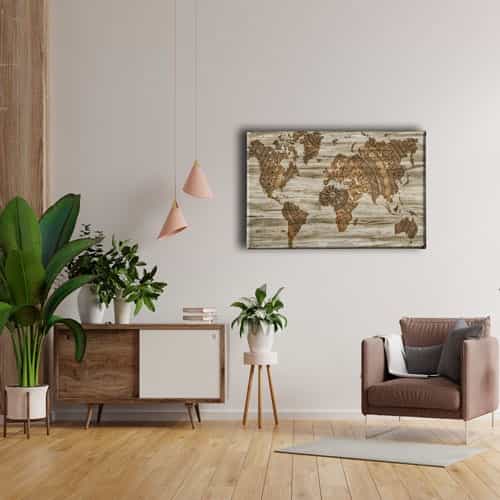 9639_4 Eski Harita Canvas Tablo