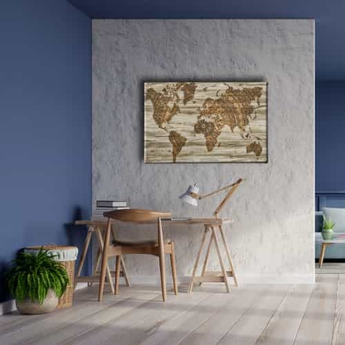 9639_5 Eski Harita Canvas Tablo
