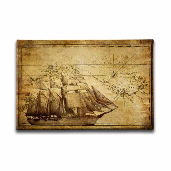 9642_1 Eski Dunya Haritasi Canvas Tablo