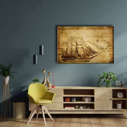 9642_2 Eski Dunya Haritasi Canvas Tablo