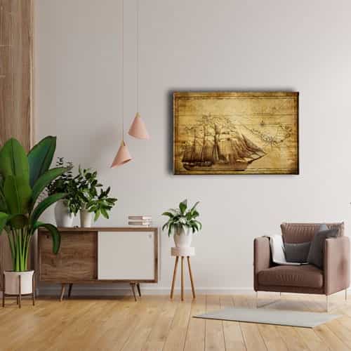 9642_4 Eski Dunya Haritasi Canvas Tablo