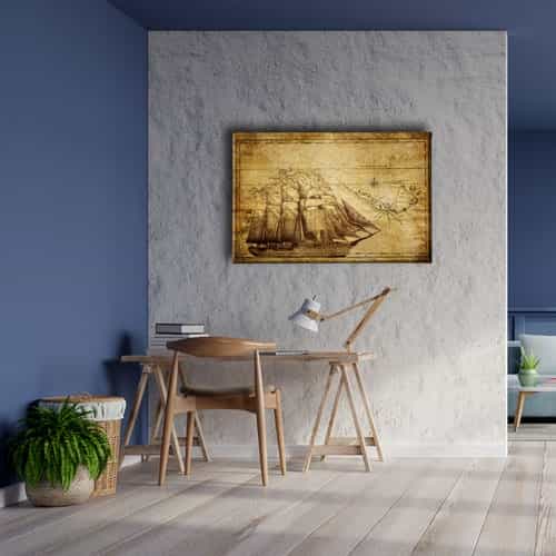 9642_5 Eski Dunya Haritasi Canvas Tablo
