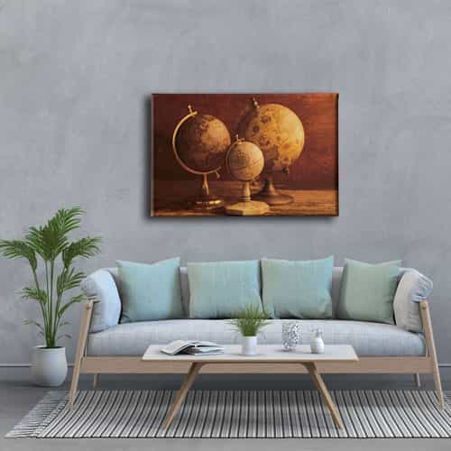 9643_3 Kure Harita Canvas Tablo