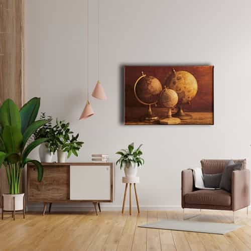 9643_4 Kure Harita Canvas Tablo