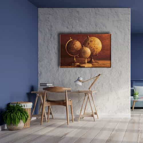 9643_5 Kure Harita Canvas Tablo