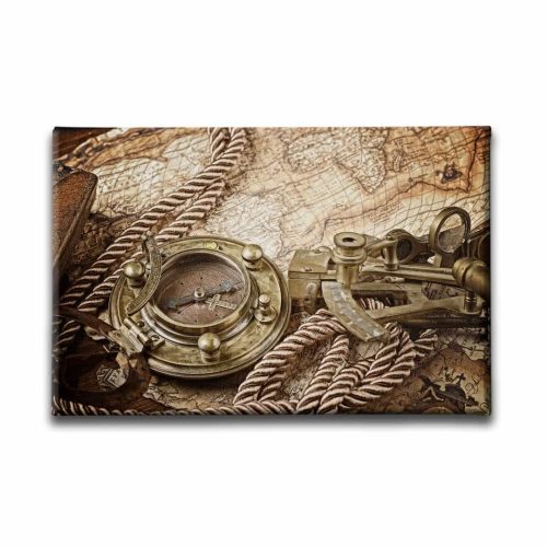 9645_1 Nostaljilk Harita Canvas Tablo