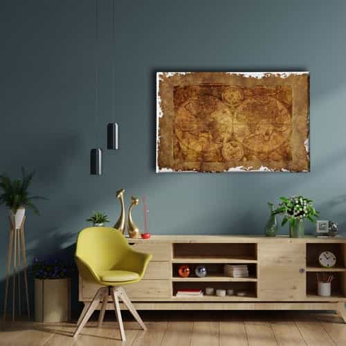 Dunya Haritasi Canvas Tablo