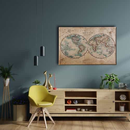 Dunya Haritasi Canvas Tablo