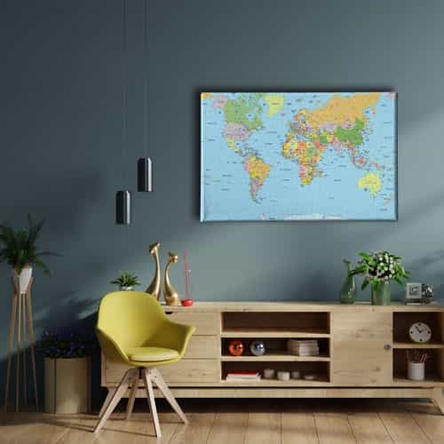 Dunya Haritasi Canvas Tablo