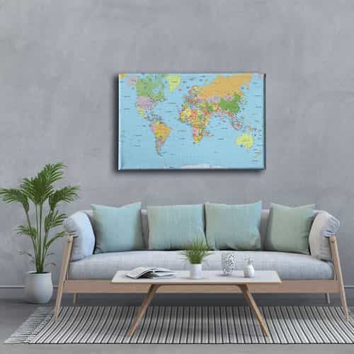Dunya Haritasi Canvas Tablo
