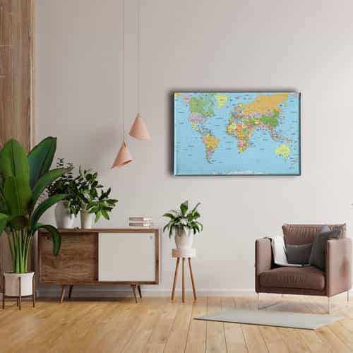 Dunya Haritasi Canvas Tablo