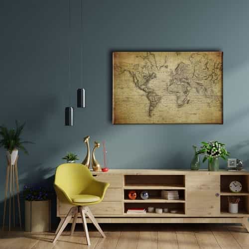 Dunya Haritasi Canvas Tablo