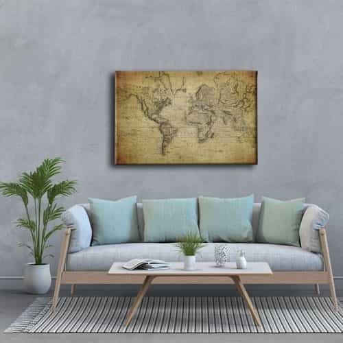 Dunya Haritasi Canvas Tablo