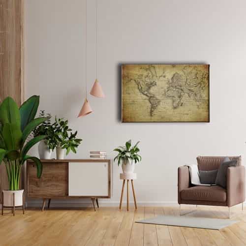 Dunya Haritasi Canvas Tablo