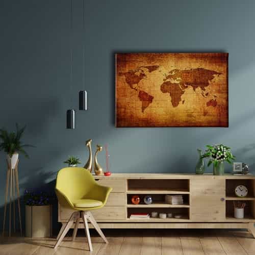 9651_2 Eski Harita Canvas Tablo