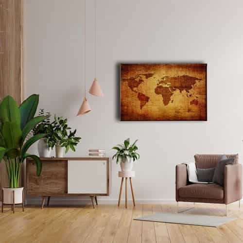 9651_4 Eski Harita Canvas Tablo