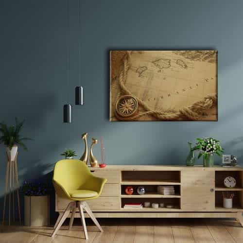 Eski Harita Canvas Tablo