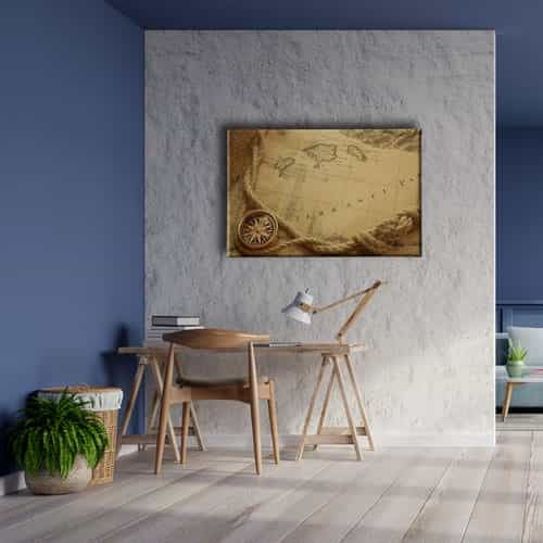 Eski Harita Canvas Tablo