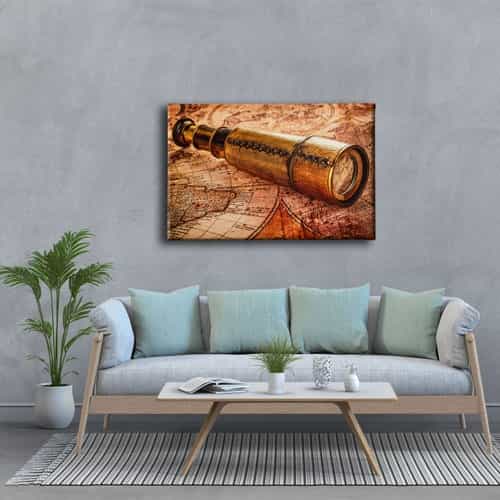 9655_3 Deniz Harita Canvas Tablo