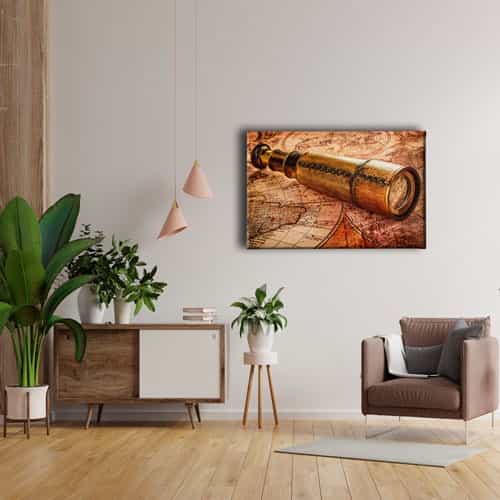 9655_4 Deniz Harita Canvas Tablo