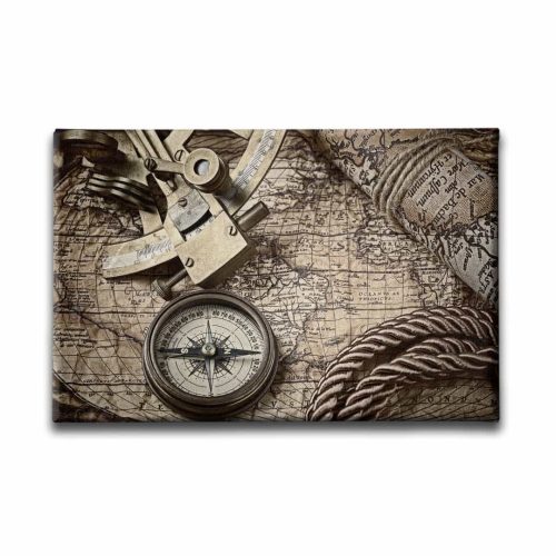 9657_1 Nostaljilk Harita Canvas Tablo