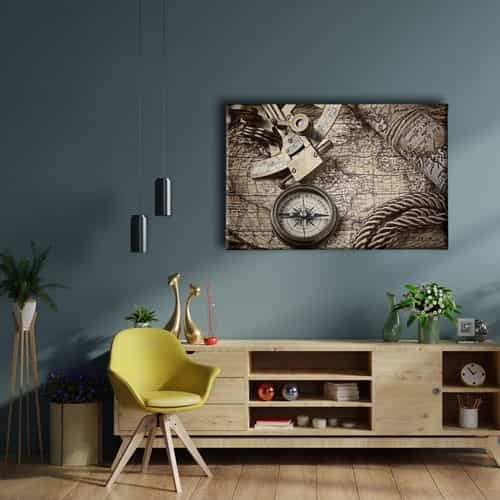 9657_2 Nostaljilk Harita Canvas Tablo