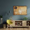 9659_2 Nostaljilk Harita Ve Pusula Canvas Tablo
