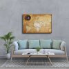 9659_3 Nostaljilk Harita Ve Pusula Canvas Tablo