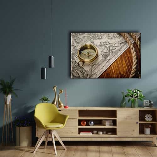 9660_2 Pusula Harita Canvas Tablo