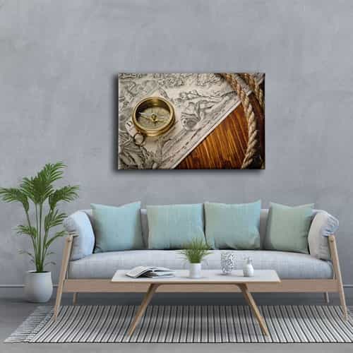 9660_3 Pusula Harita Canvas Tablo