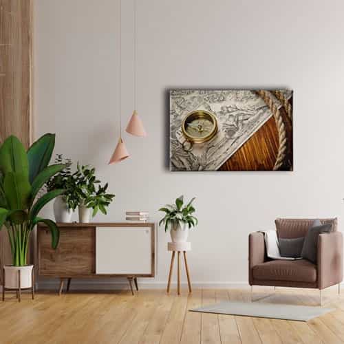 9660_4 Pusula Harita Canvas Tablo