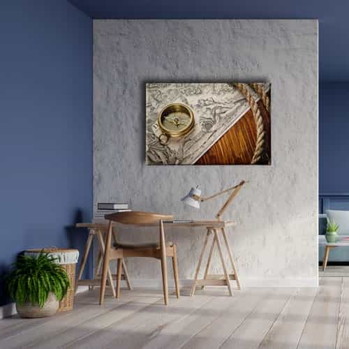 9660_5 Pusula Harita Canvas Tablo