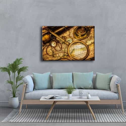 9661_3 Tarihteki Haritalar Canvas Tablo