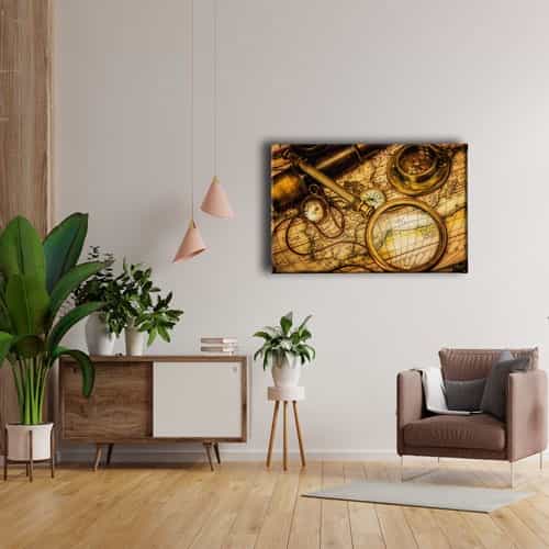 9661_4 Tarihteki Haritalar Canvas Tablo