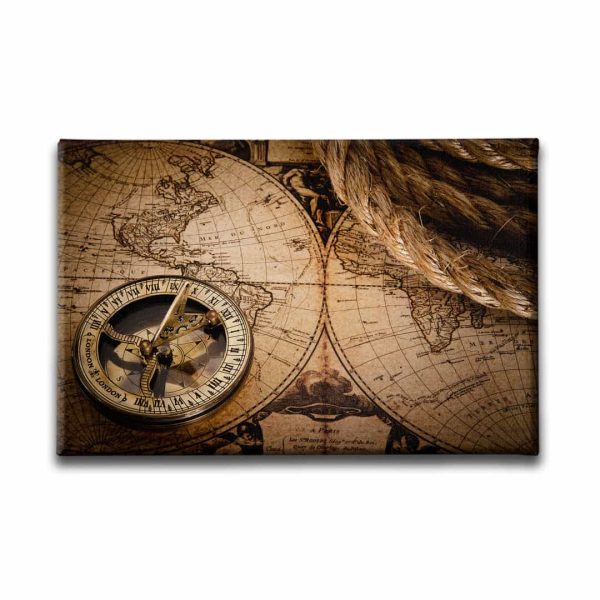 9663_1 Nostaljik Haritlar Canvas Tablo